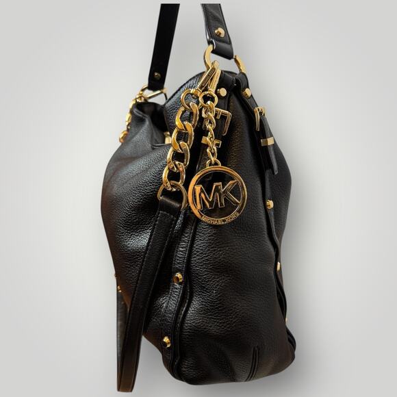 Michael Kors Astor Studded Black Leather Hobo Bag - Like New - Picture 3 of 16